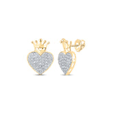 1/5CTW-DIA P1P2 CROWN HEART EARRING